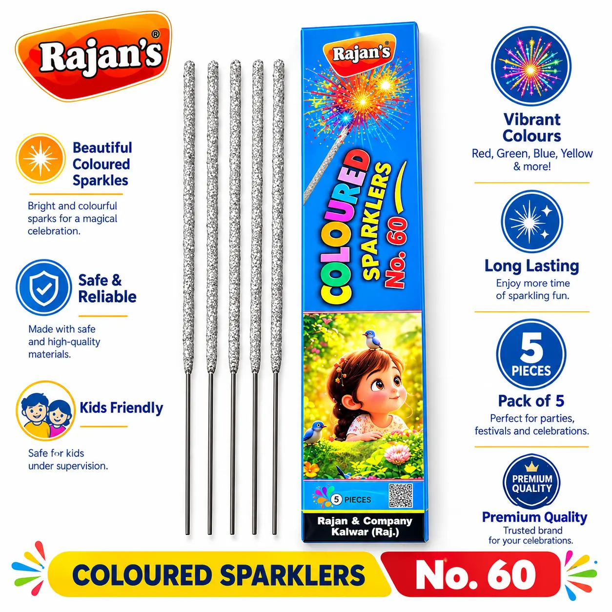 60 CM Coloured Sparklers